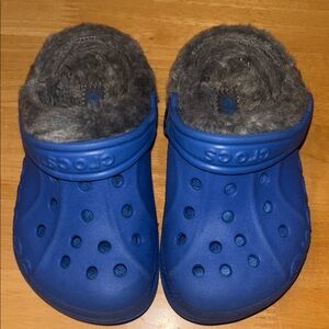CROCS Blue and Gray Cozy Slippers